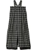 Noir Kei Ninomiya check print overalls - Black