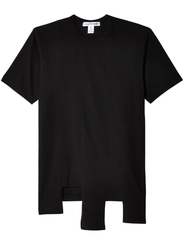 Comme Des Garcons Shirt Draped Panel short sleeve T shirt Black FARFETCH AE