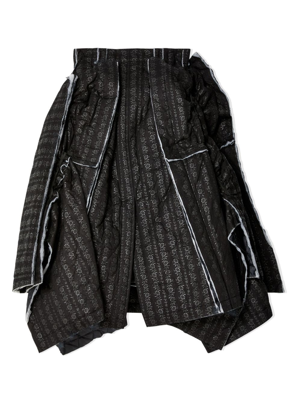 Comme des Garçons TAO Asymmetrische rok met metallic print - Zwart