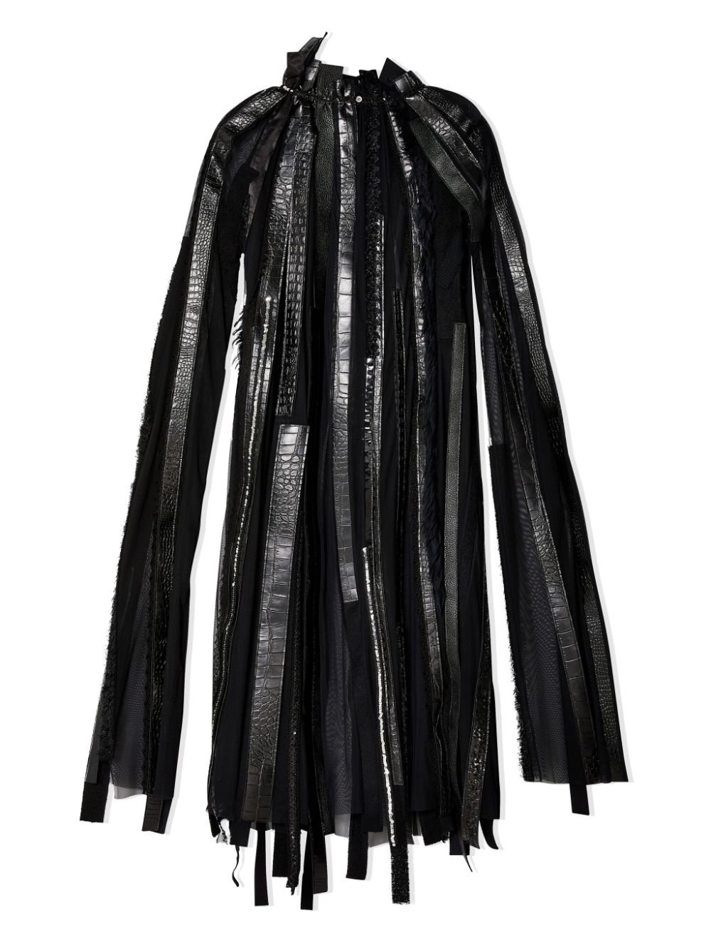 Junya Watanabe multi-fabric sheer dress - Zwart