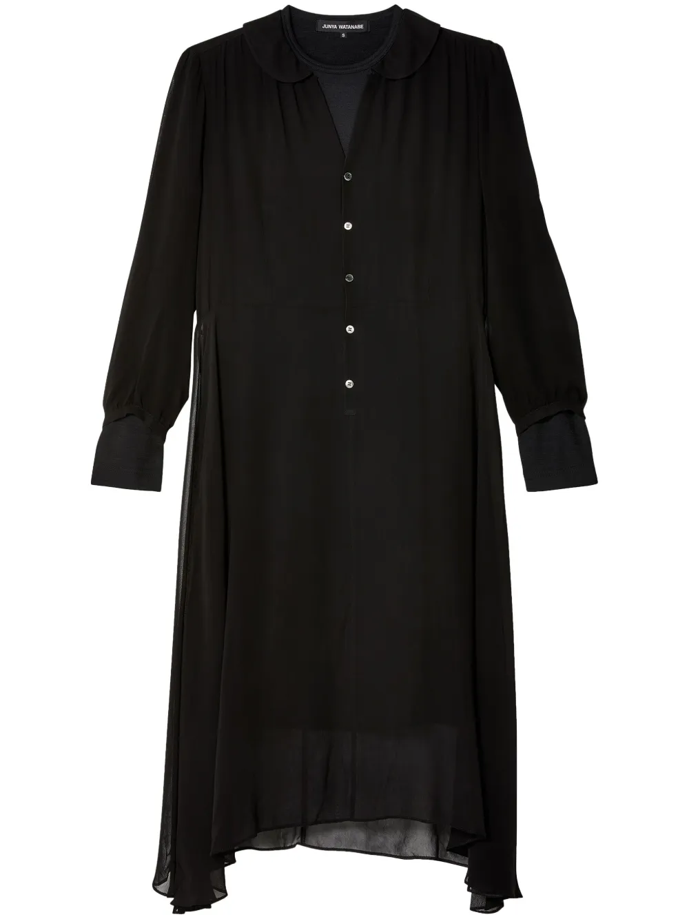 Junya Watanabe Jurk met lange mouwen en V-hals Zwart