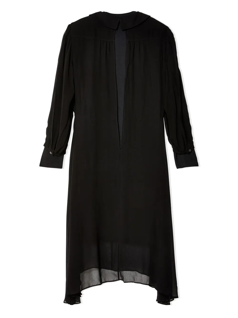 Junya Watanabe long sleeve v-neck dress - Zwart