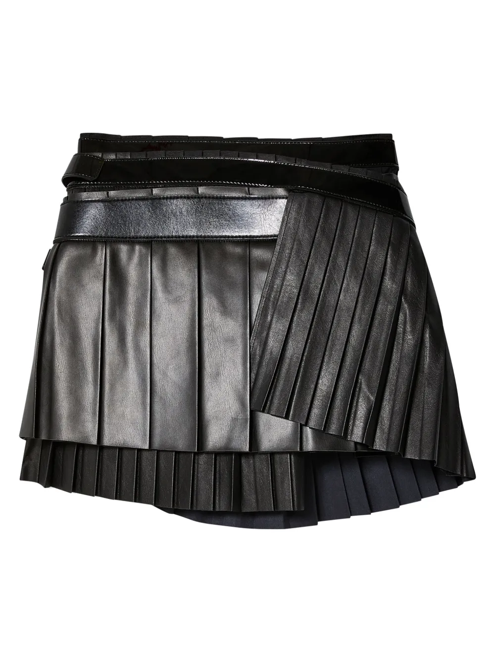 Junya Watanabe faux-leather mini skirt - Zwart