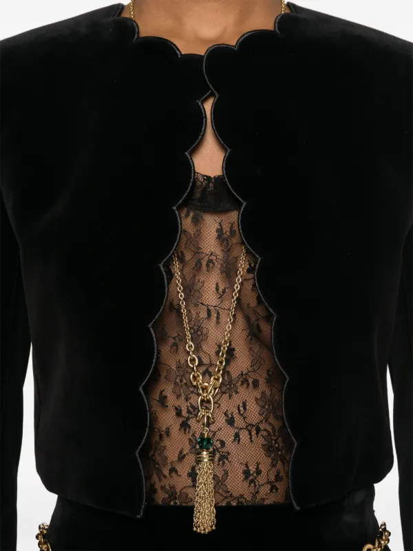 Chloé Scalloped Velvet Jacket | Black | FARFETCH