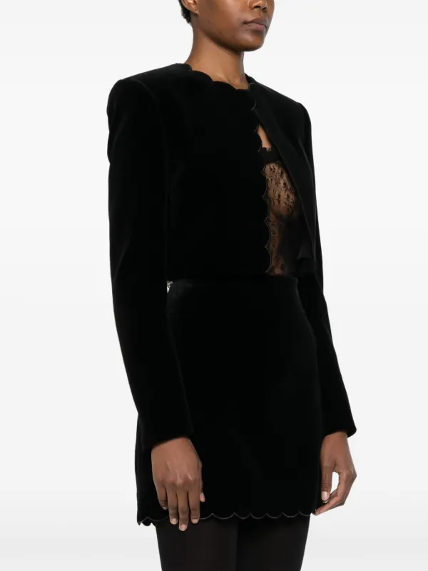 Chloé Scalloped Velvet Jacket | Black | FARFETCH