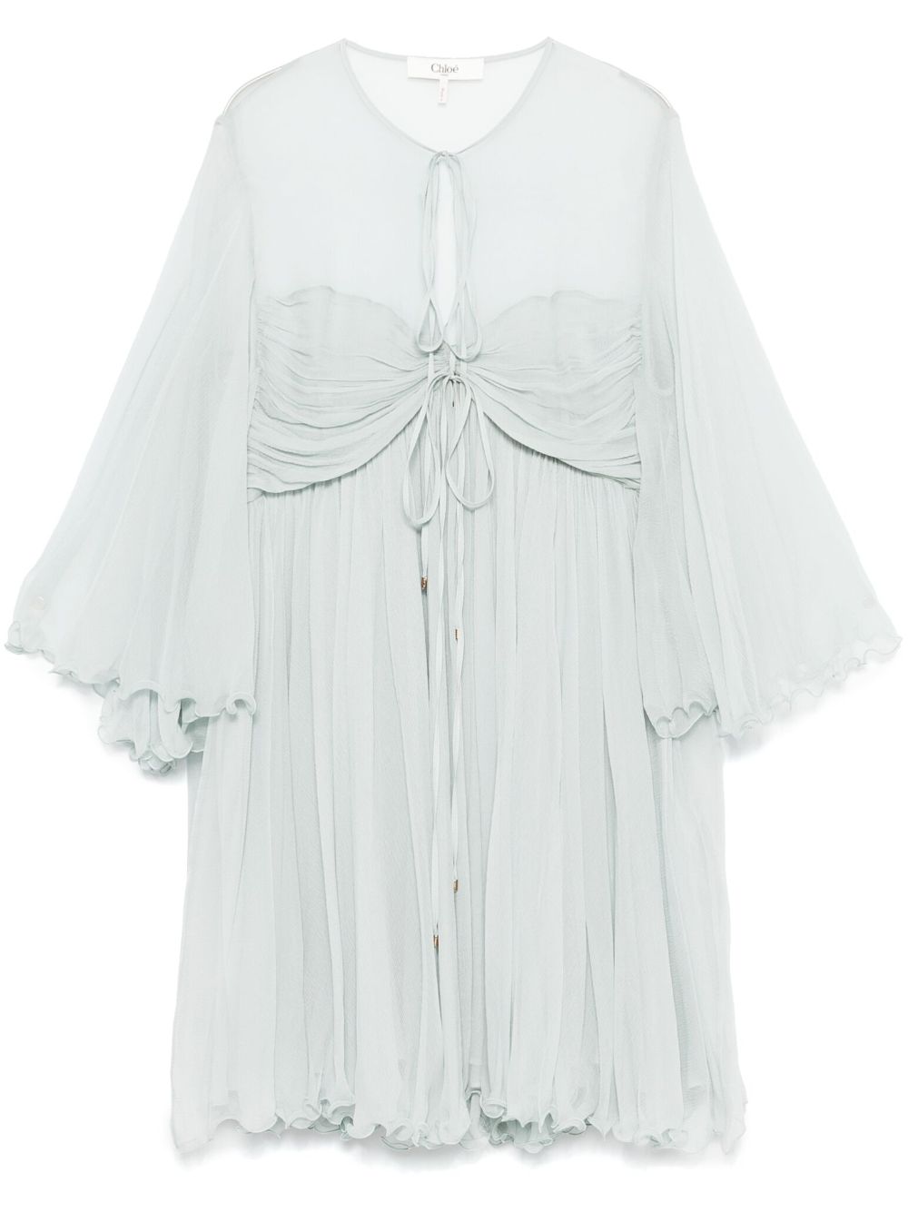 Chloé pleated silk mini dress