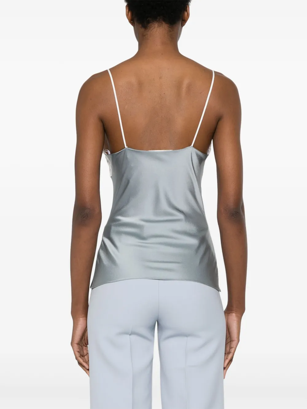 Chloé Satijnen top met kant Blauw