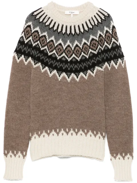 Chloé mock-neck fair-isle sweater