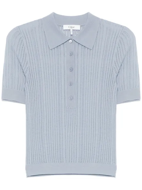 Chloé playera tipo polo tejida de canalé