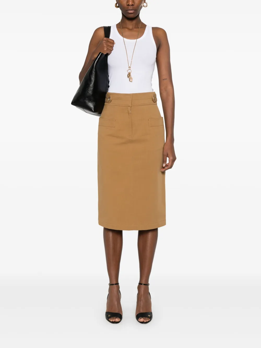 Chloé Twill midi-rok - Bruin