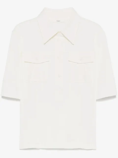 Chloé logo-embroidered polo top