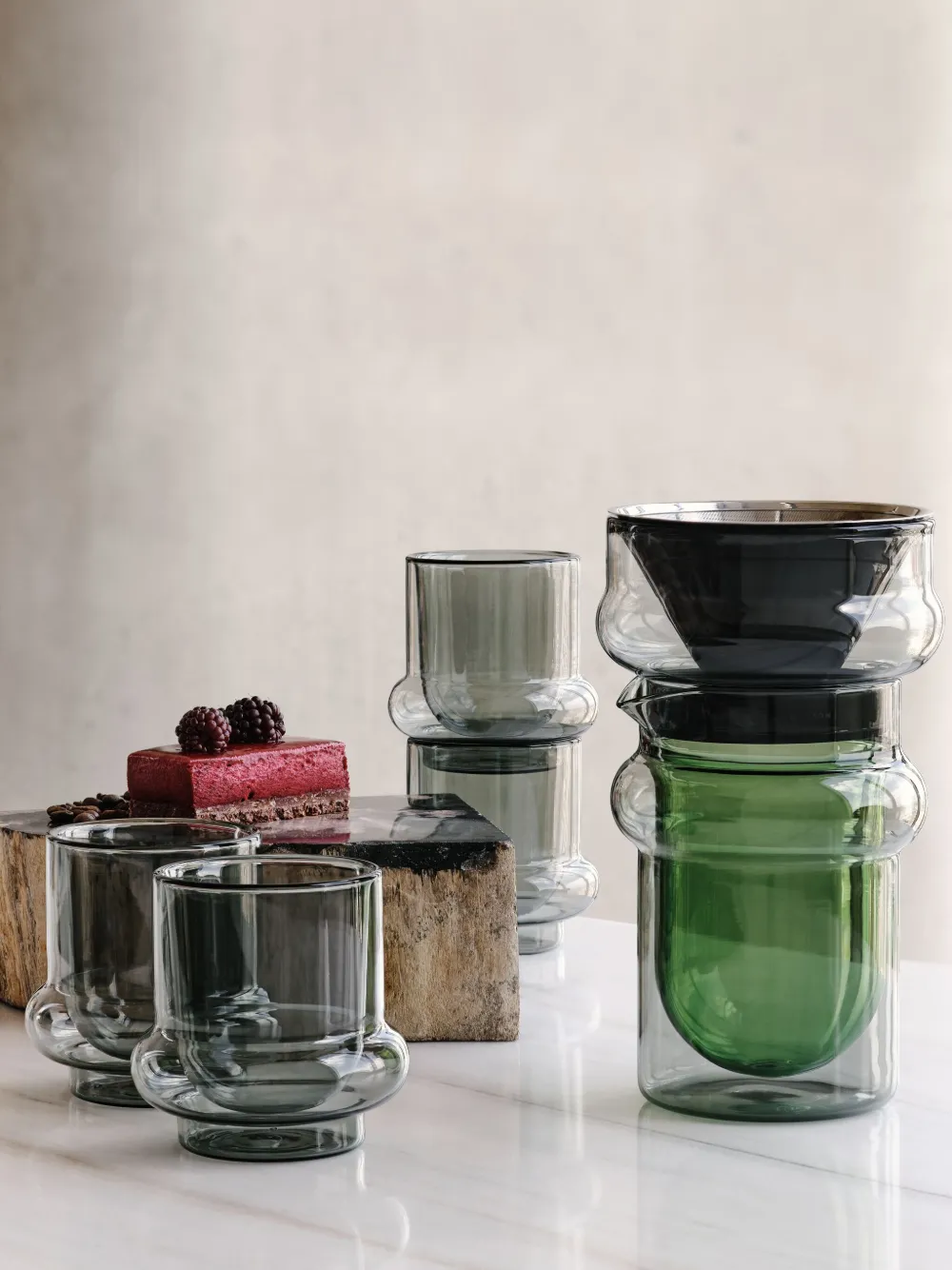 Tom Dixon Bump Carafe And Filter Set In Grey