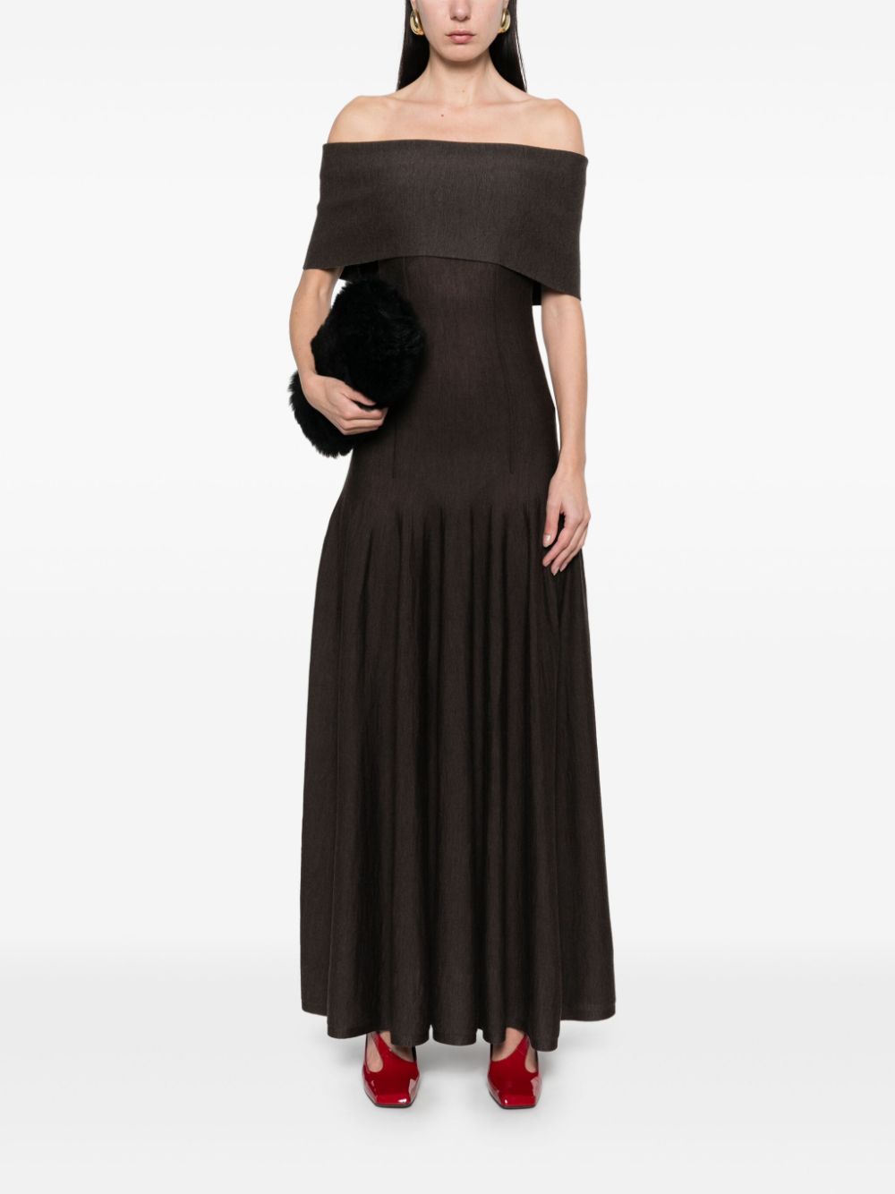 KHAITE Ava maxi-jurk Bruin