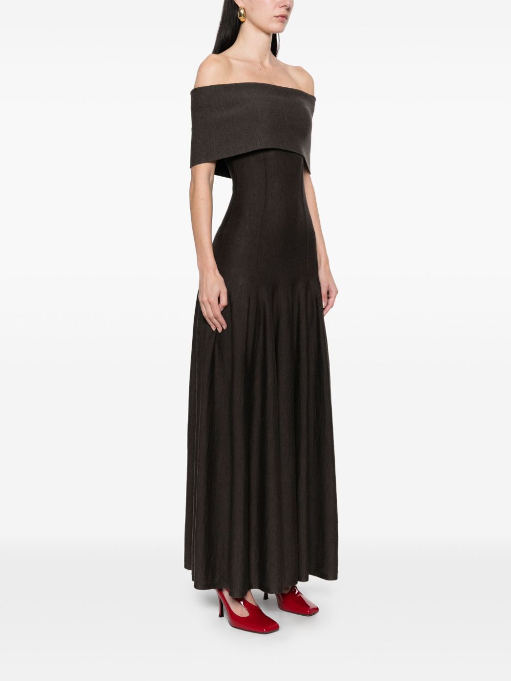 KHAITE Ava maxi-jurk Bruin