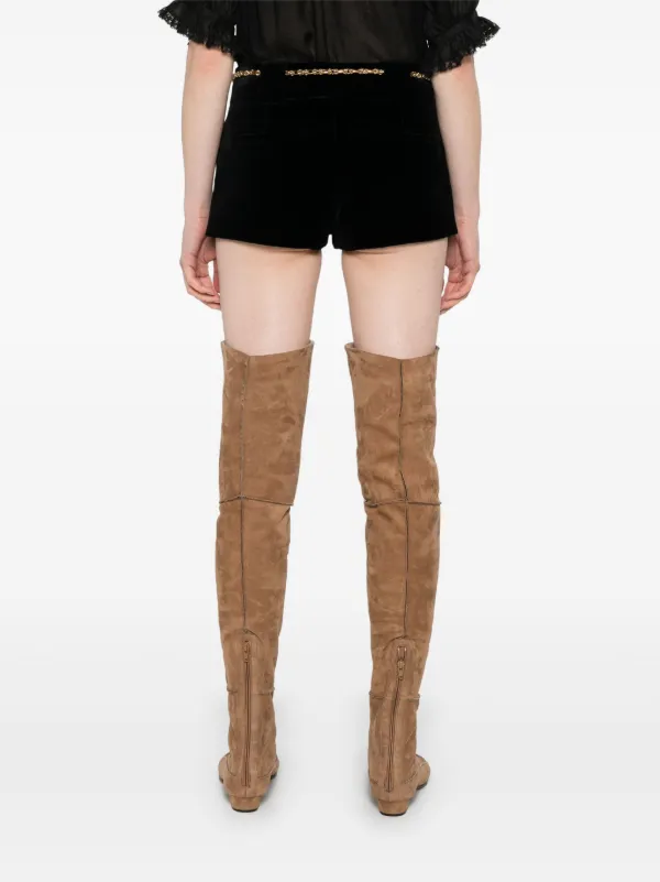 クロエ テーラードベルベットミニショーツ ブラック Chloé Tailored Mini Shorts In Velvet | Chloé BA