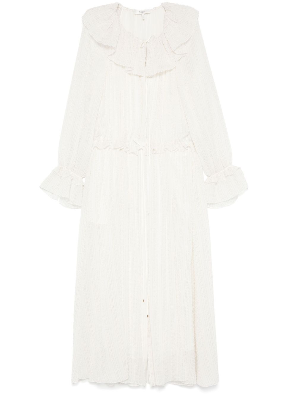 Chloé ruffled lurex midi dress