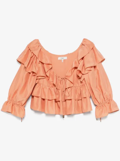 Chloé Blusa cropped com babados