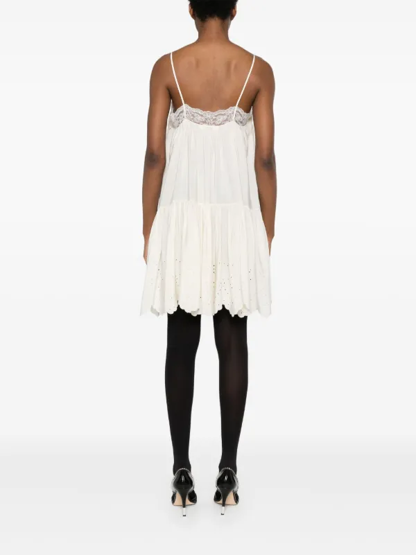 Chlo lace-trim Mini Dress | Neutrals | FARFETCH