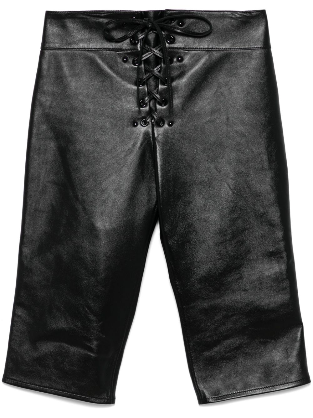 Chloé lace-up leather capri trousers