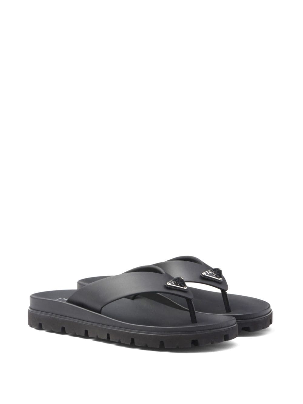 Prada Rubber flip flops Black