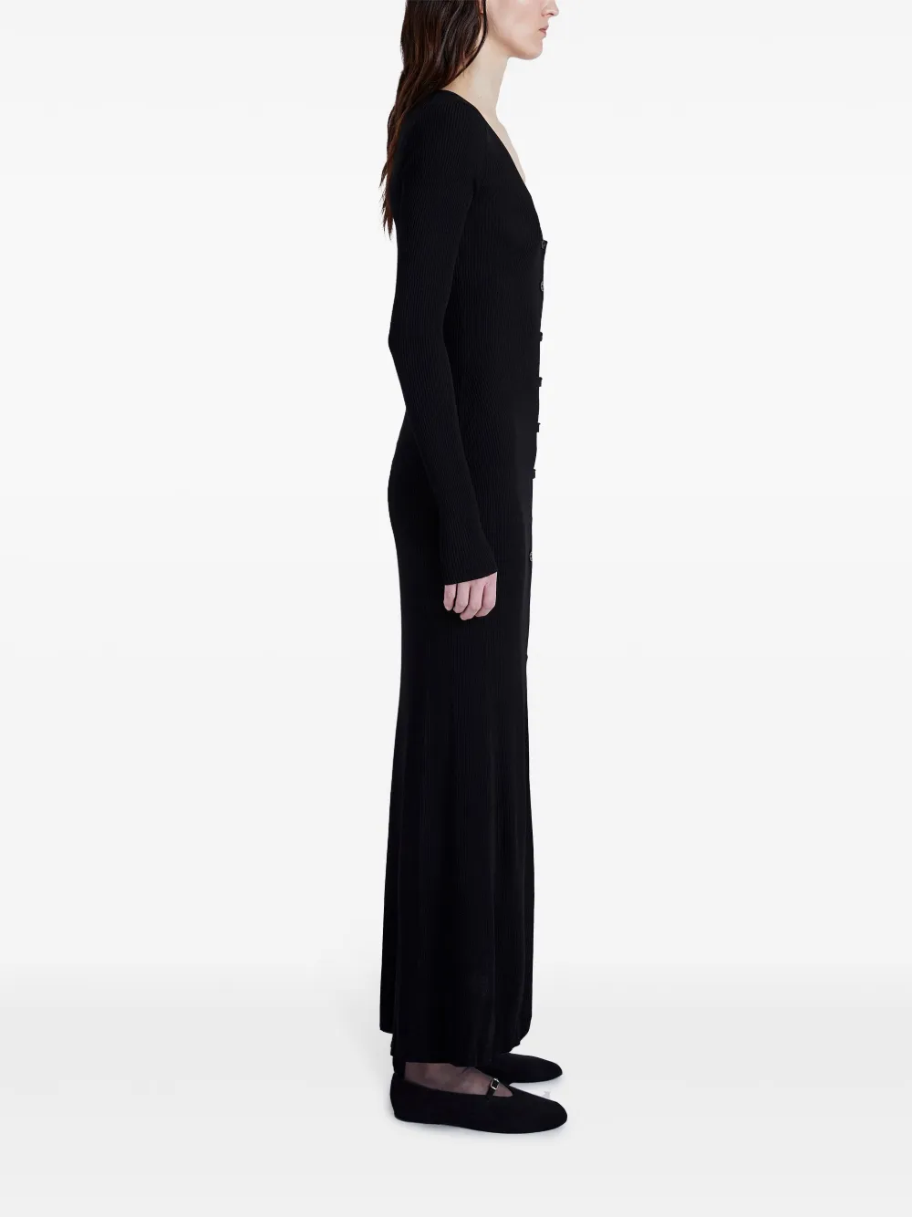 Shop Proenza Schouler Athena Buttoned Maxi Dress In Black
