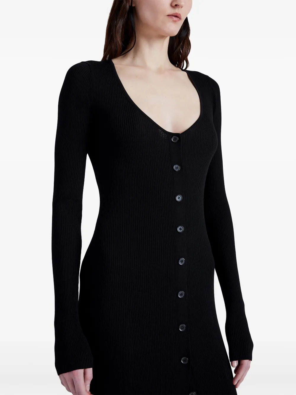 Shop Proenza Schouler Athena Buttoned Maxi Dress In Black