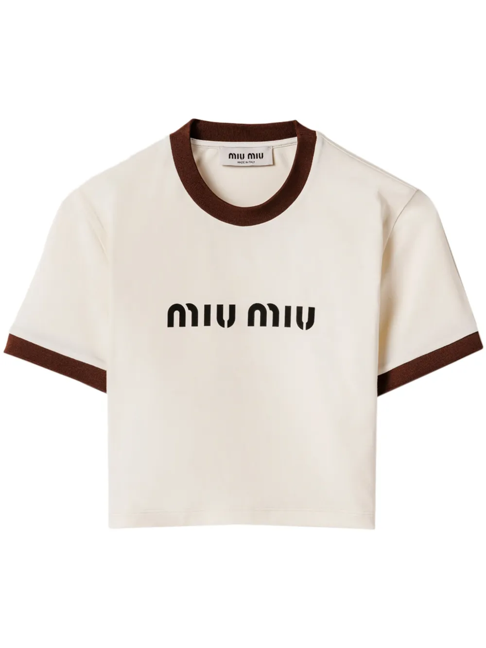 【驚きの値段】 Neutrals | T-shirt Jersey Print Miu Miu | GR FARFETCH トップス