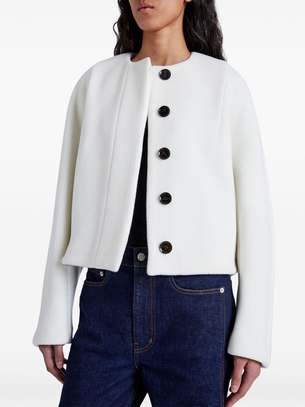 Shop Proenza Schouler Mona Cropped Jacket In Neutrals