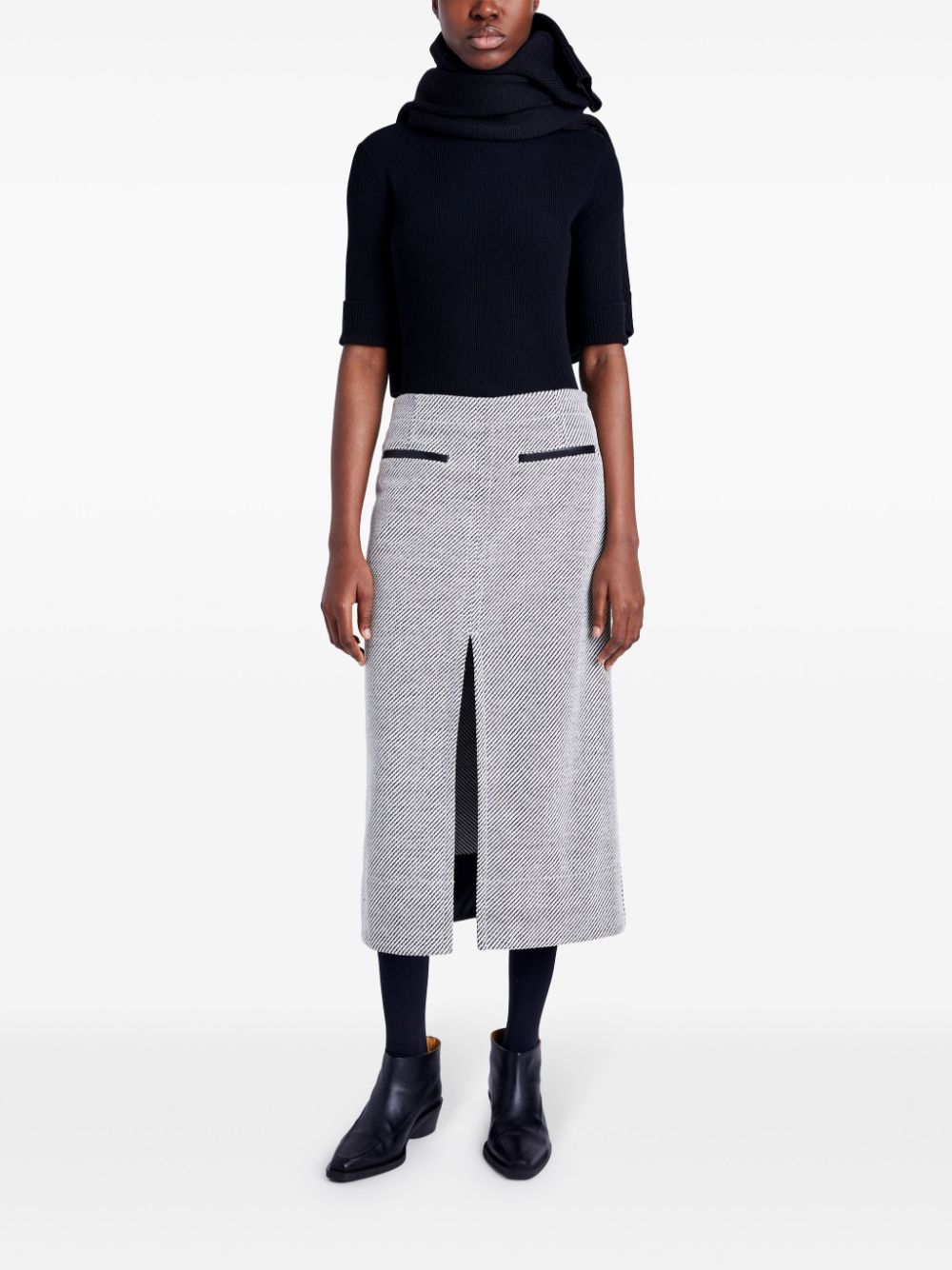 Proenza Schouler White Label Kingsley midi skirt - 160 WHITE/GREY