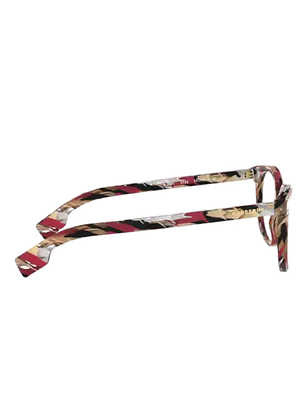 Burberry Eyewear Gestreepte bril met rechthoekig montuur Bruin