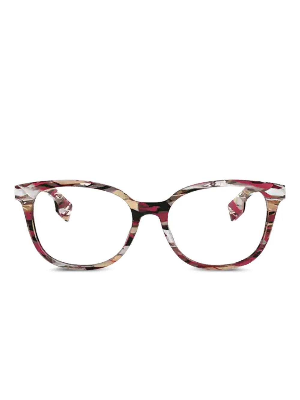 Burberry Eyewear Occhiali squadrati a righe - Marrone