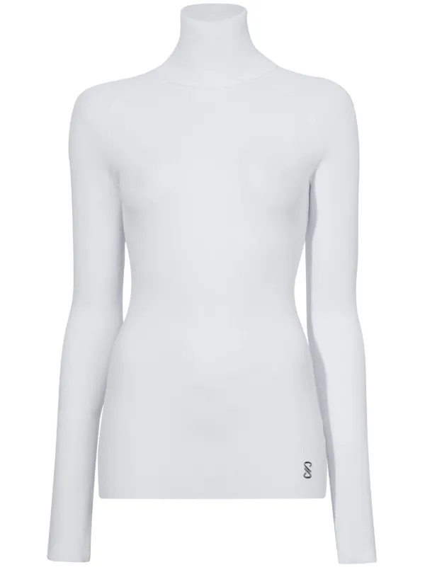 Proenza Schouler Fox Top in Matte Viscose Rib in White