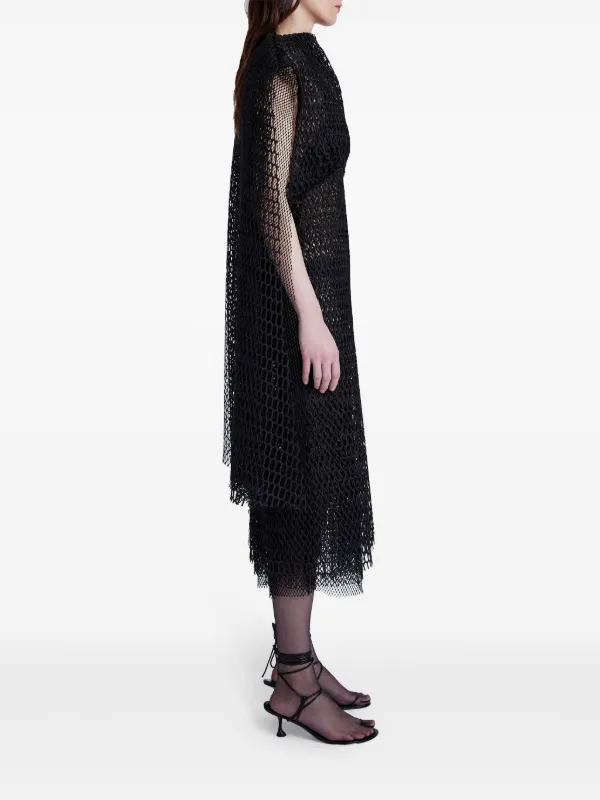 【関税込み】Proenza Schouler ブラック Maude ミディアムドレス Proenza Schouler Maude Dress in Leather - Slate | Proenza