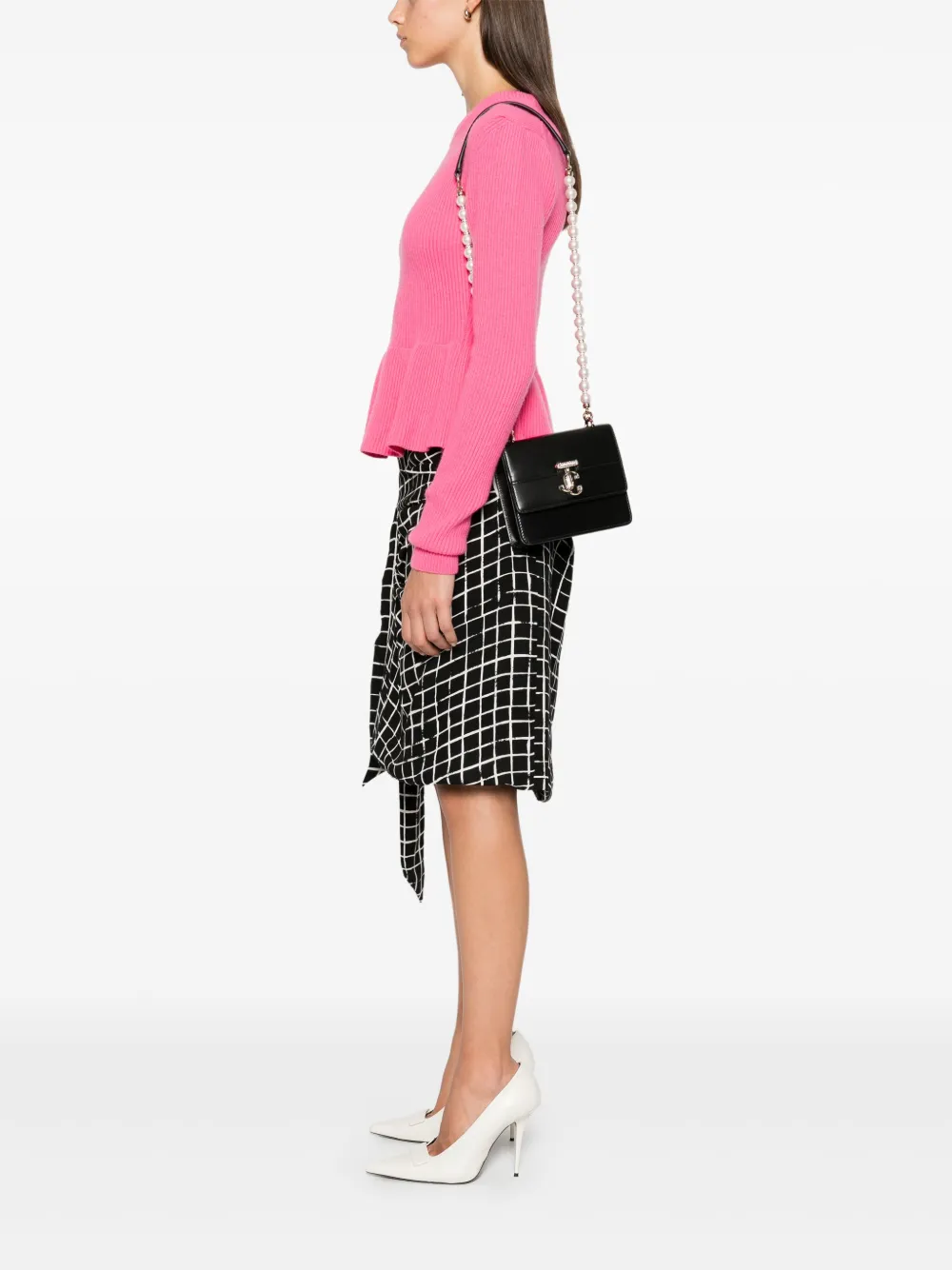 Jimmy Choo Avenue Quad kleine schoudertas - Zwart
