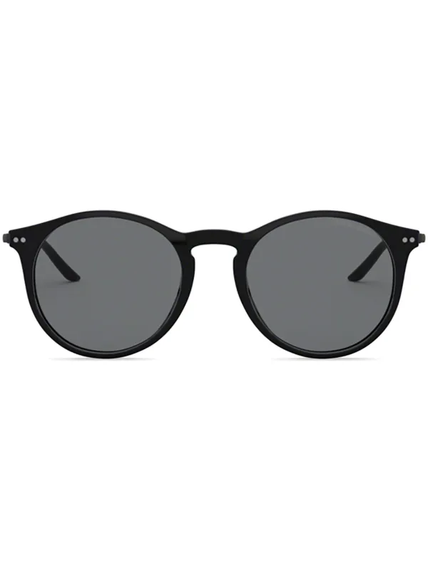 Giorgio Armani ラウンドフレーム サングラス | ブラック | FARFETCH JP 