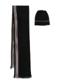BOSS logo-patch scarf set - Black