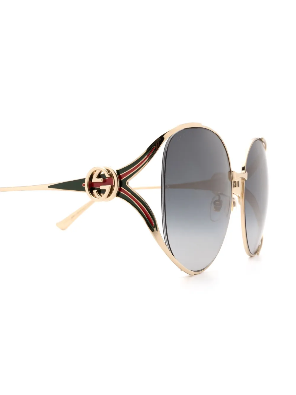 Gucci Eyewear Zonnebril met rond montuur Goud