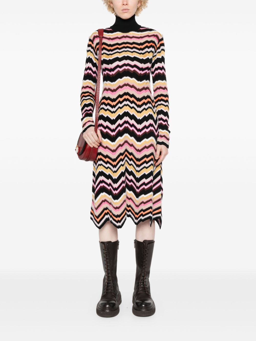 Missoni Midi-jurk met zigzag detail - Zwart