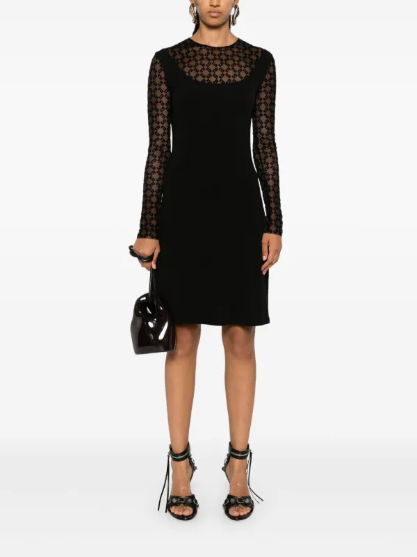 Givenchy 4G Flocked Midi Dress | Black | FARFETCH