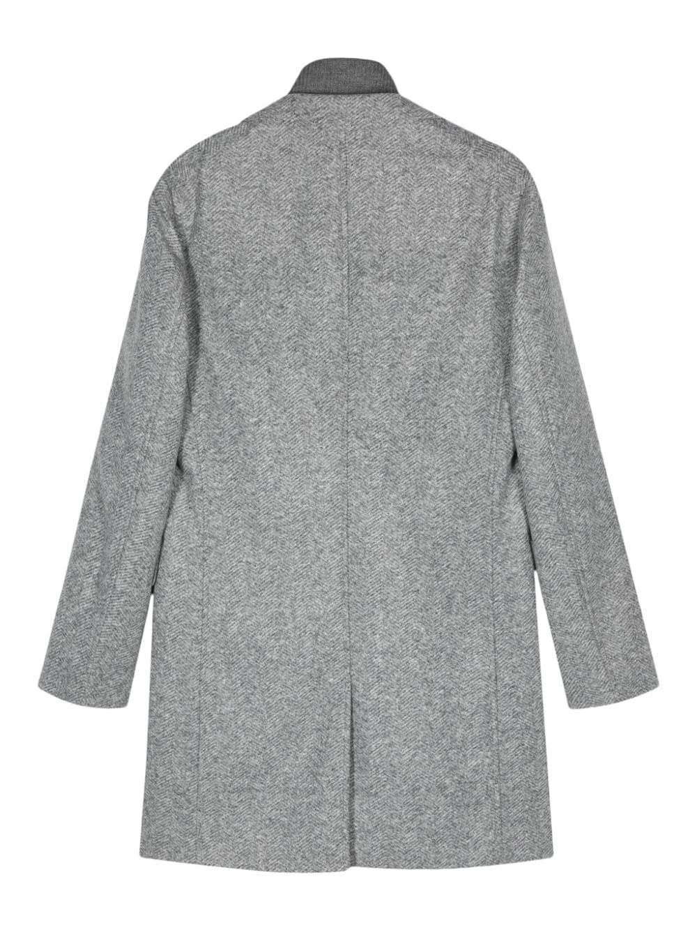 Shop Hugo Boss Herringbone Layered Coat In Grau