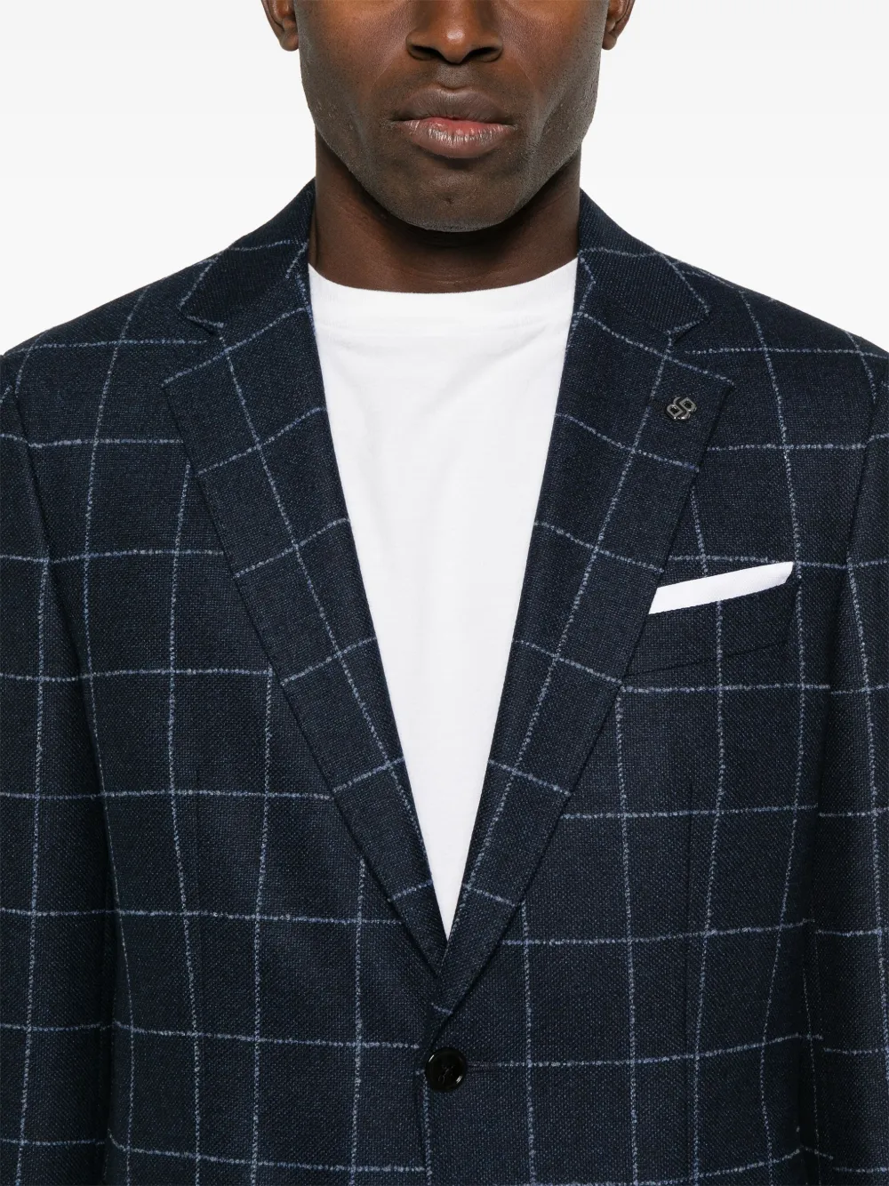 BOSS Blazer met vensterruit Blauw