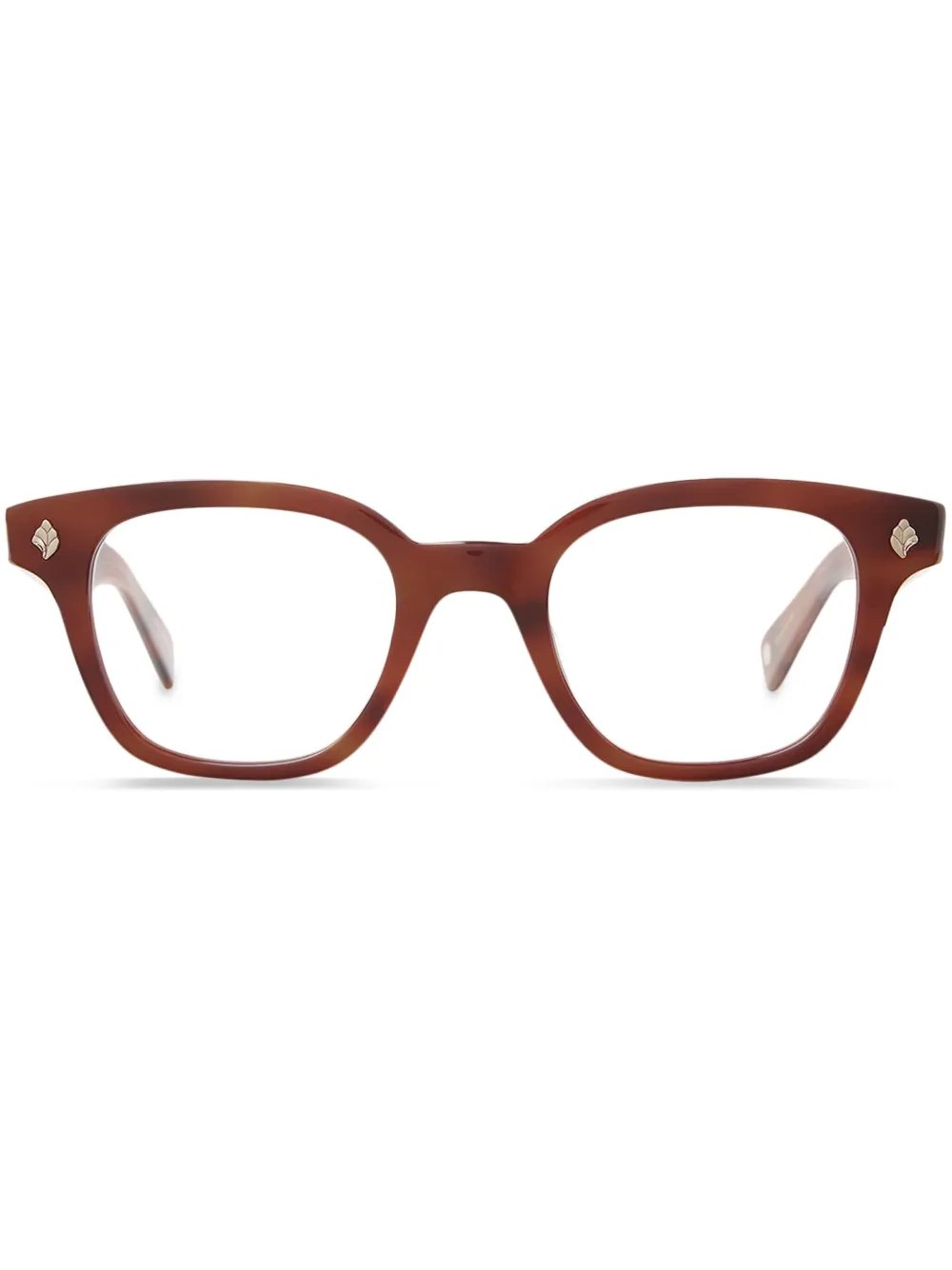 Garrett Leight geometric-frame glasses | Brown | Image 1