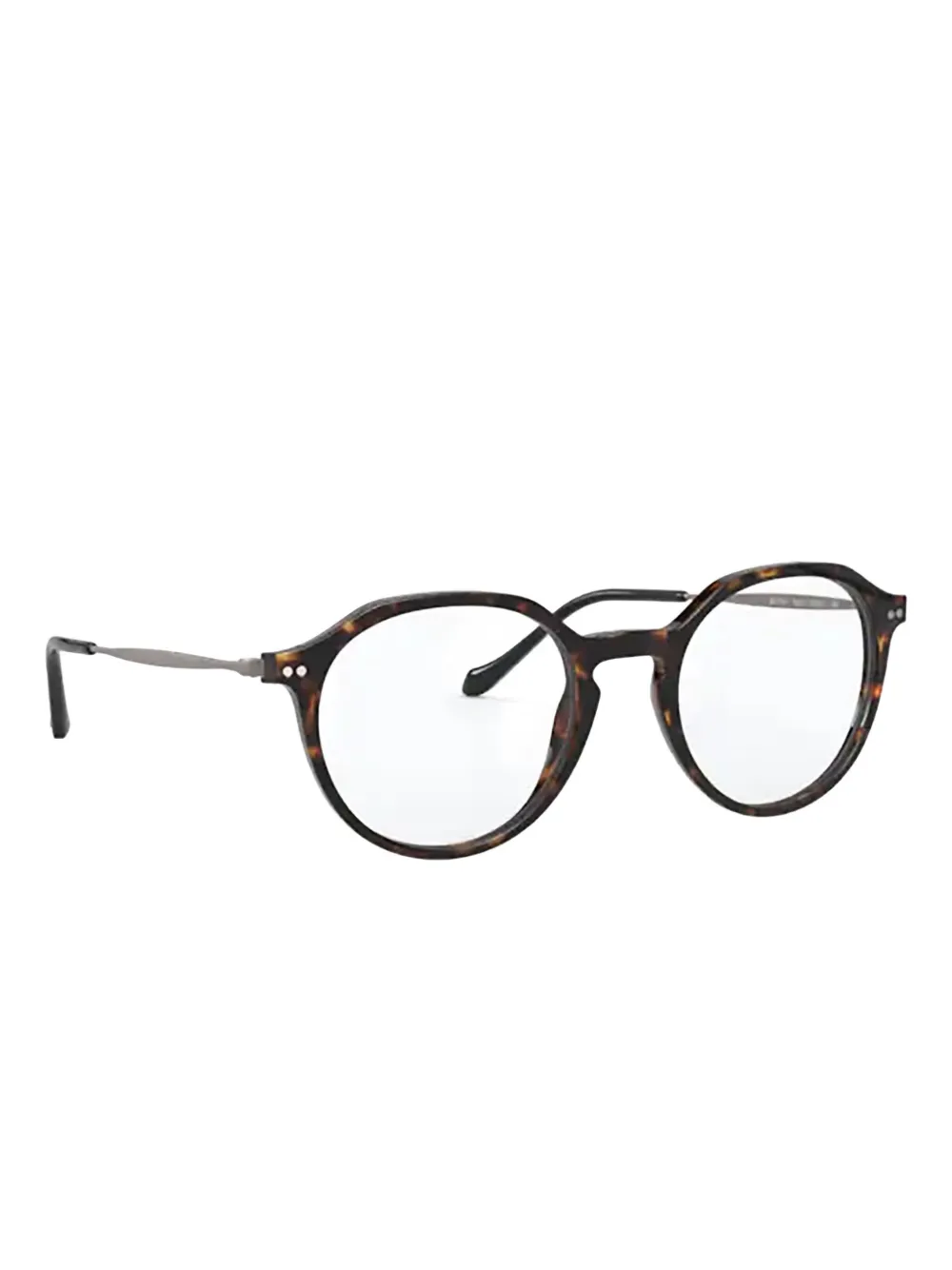 Giorgio Armani Bril met rond montuur en schildpadschild design Bruin