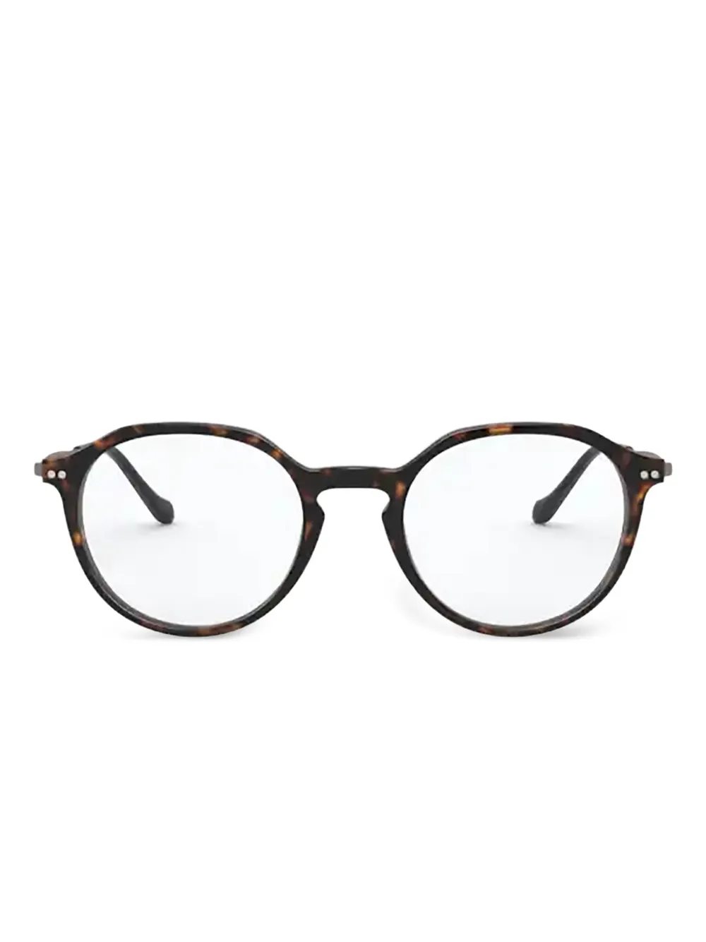 Giorgio Armani Bril met rond montuur en schildpadschild design Bruin