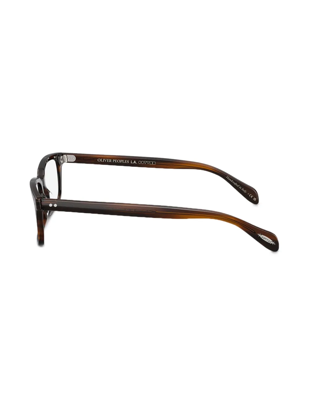 Oliver Peoples Bril met rechthoekig montuur Bruin