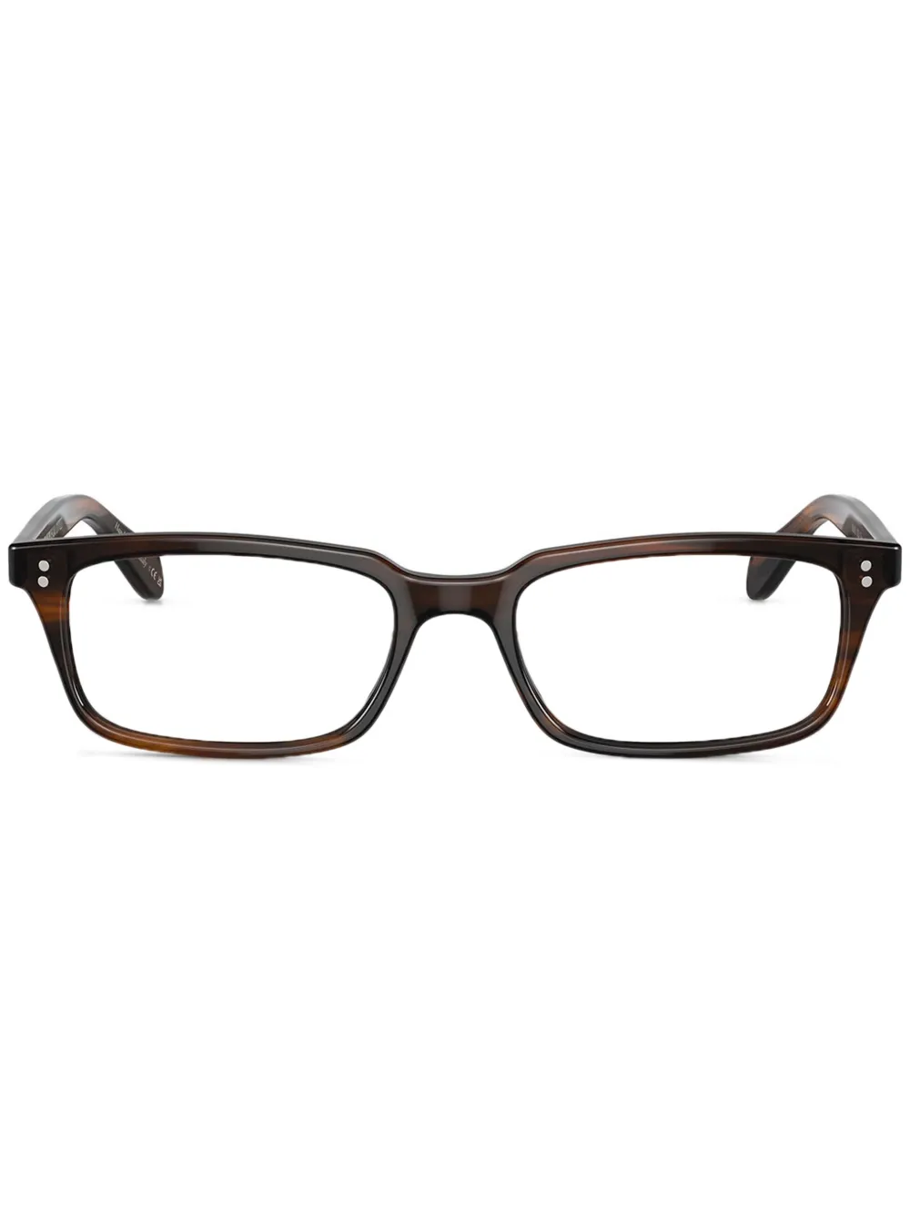 Oliver Peoples Bril met rechthoekig montuur Bruin