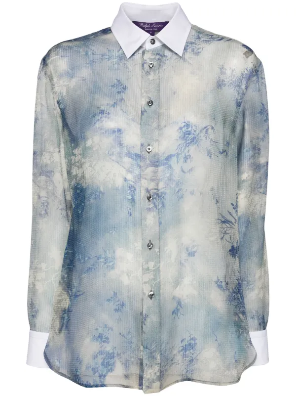 Ralph Lauren Collection Floral-print Shirt in Blue
