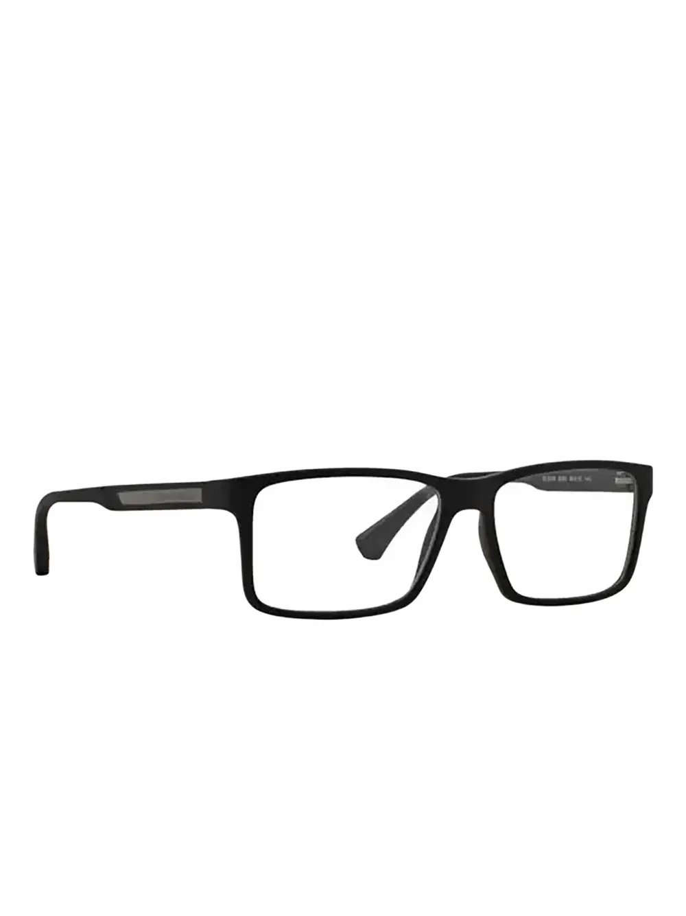 Emporio Armani Rubberen bril met rechthoekig montuur Zwart