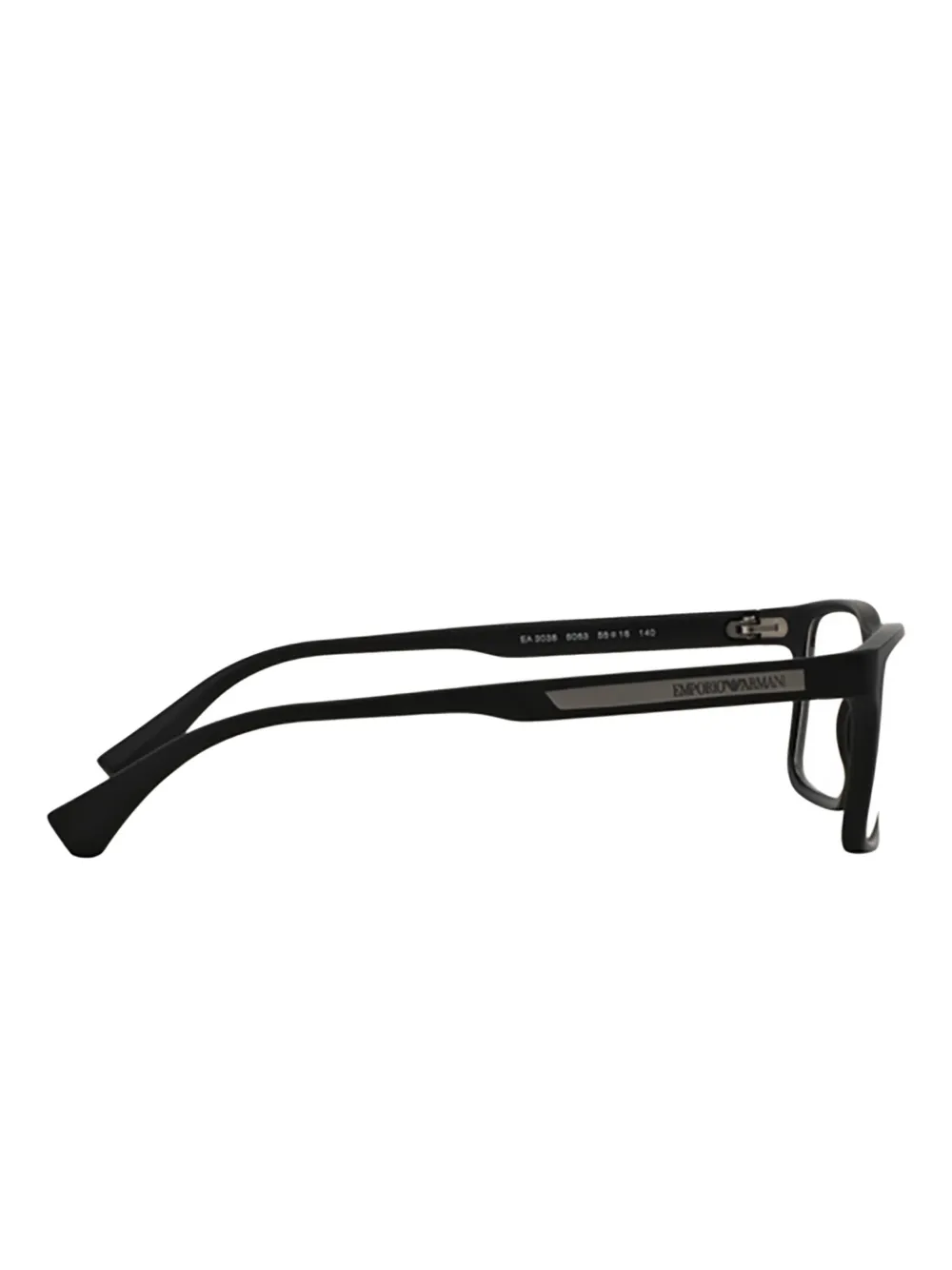 Emporio Armani Rubberen bril met rechthoekig montuur Zwart