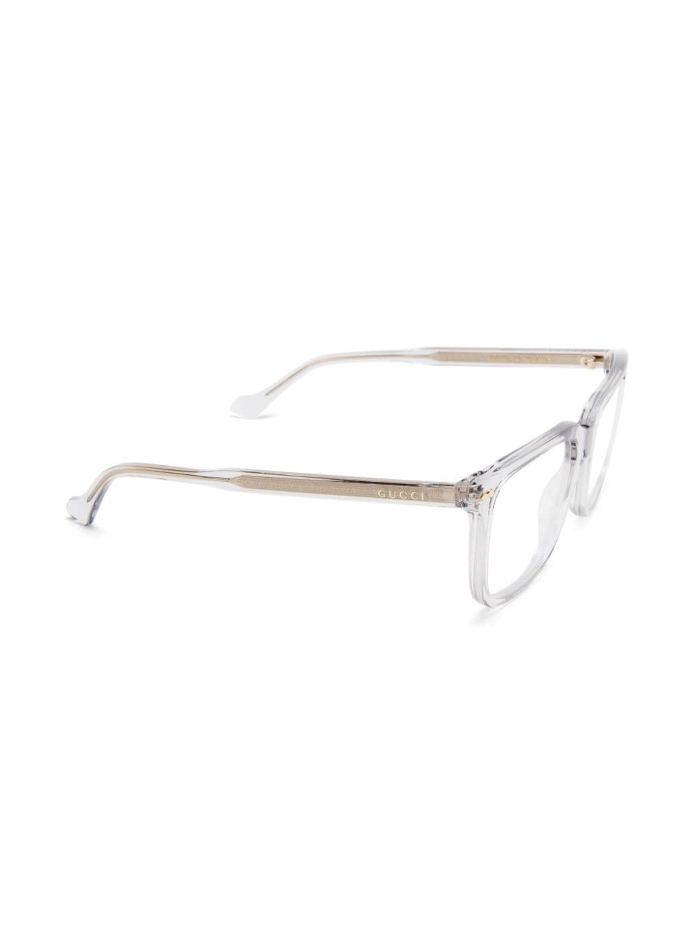 Shop Gucci Transparent Square Glasses In 灰色